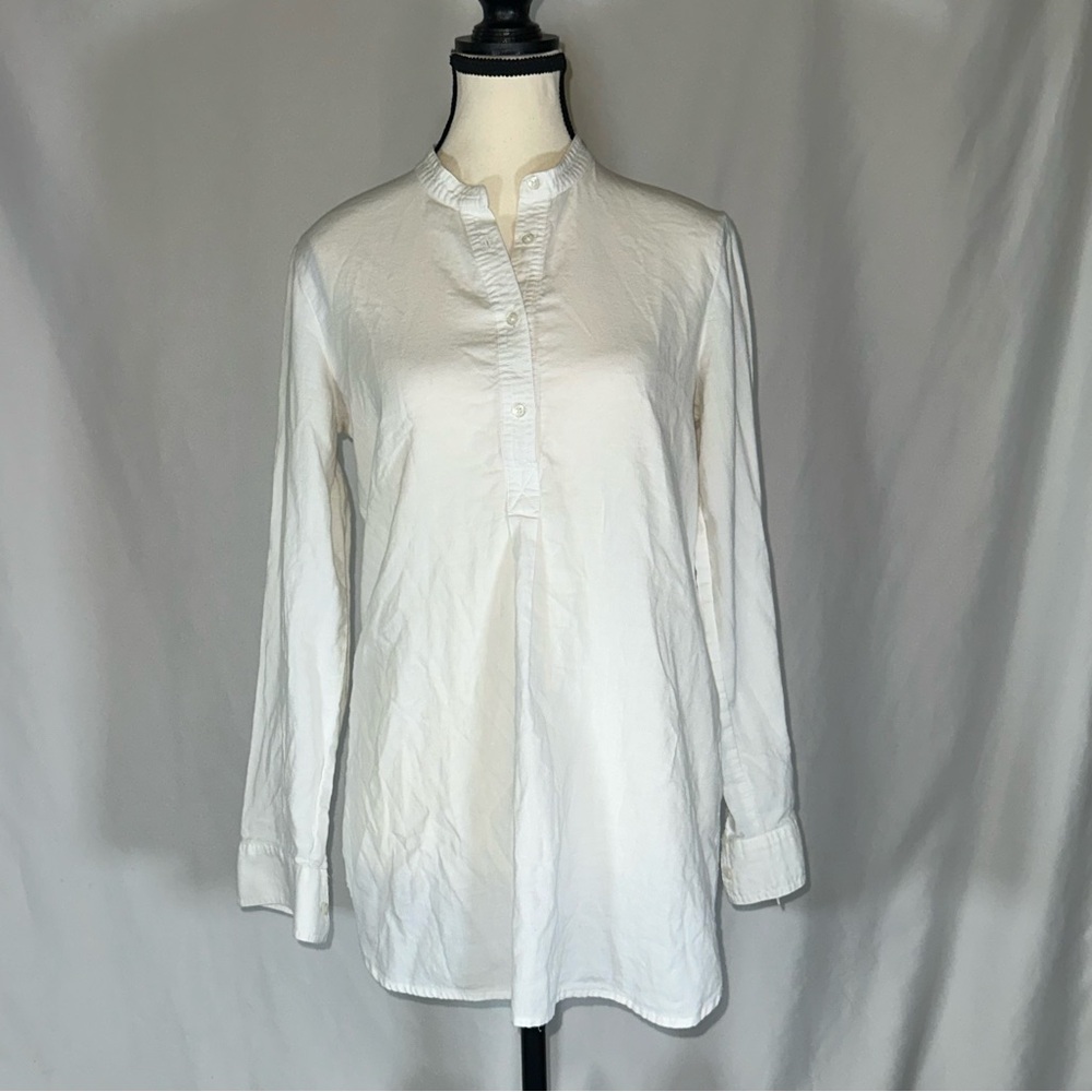 Madewell Long Sleeve 1/4 Button Tunic Style Blouse